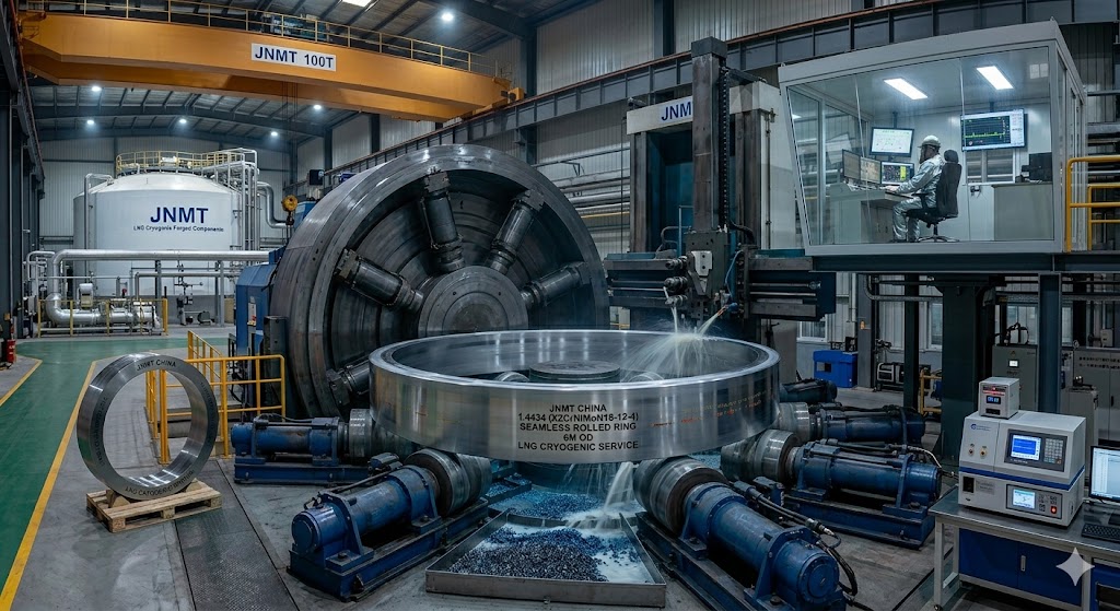 1.4434 (X2CrNiMoN18-12-4) Seamless Rolled Rings up to 6m OD — Cryogenic LNG Forged Components by JNMT China