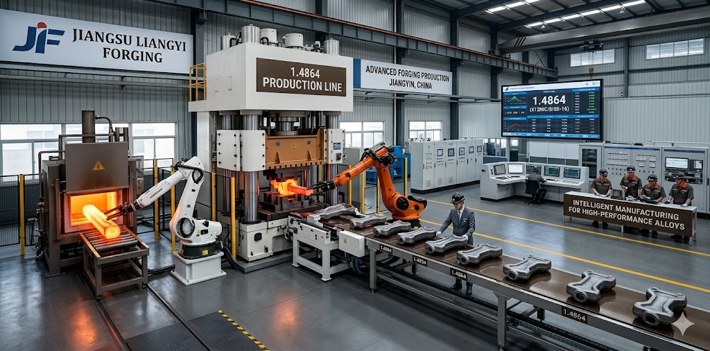 1.4864 X12NiCrSi35-16 forging parts production line at Jiangsu Liangyi factory, Jiangyin, China