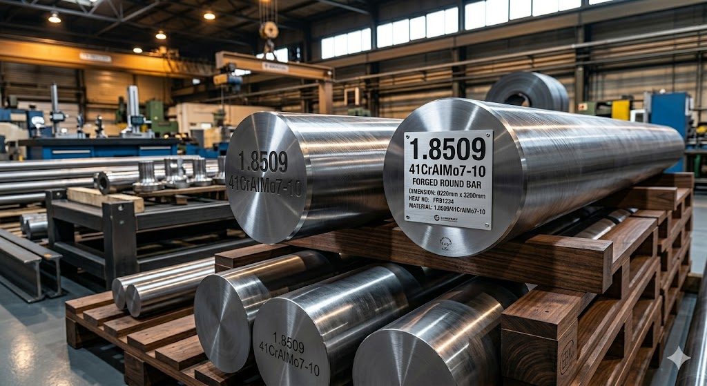 1.8509 41CrAlMo7-10 Forged Round Bars — Custom Open Die Forging