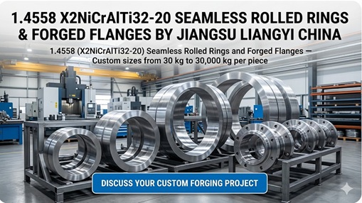 1.4558 X2NiCrAlTi32-20 Seamless Rolled Rings and Forged Flanges by Jiangsu Liangyi China