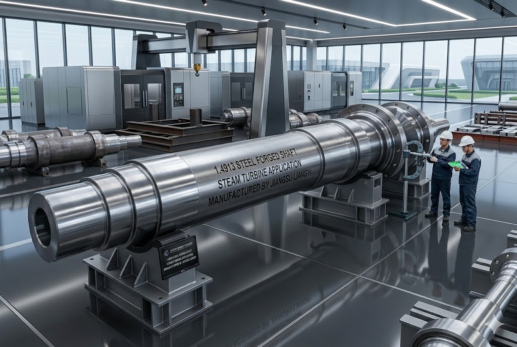 1.4913 steel forged shaft for steam turbine manufactured by Jiangsu Liangyi