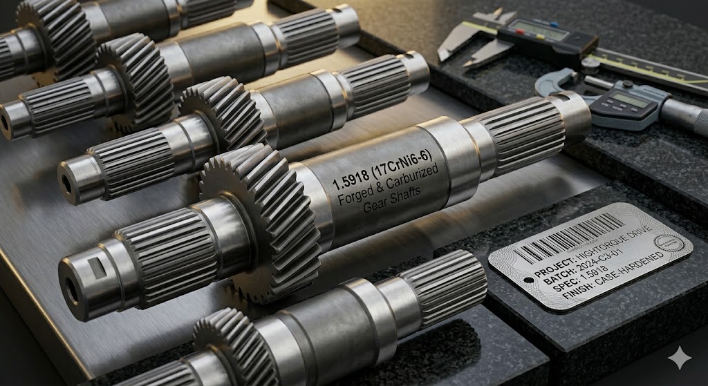 1.5918 forged gear shafts | 17CrNi6-6 carburized gear shafts