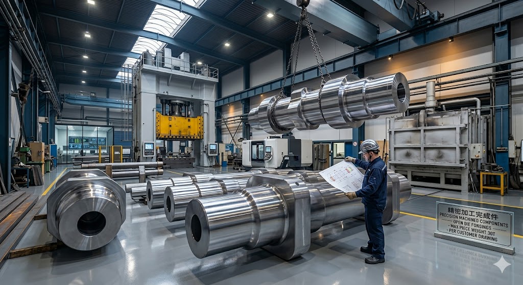 custom 10CrMo9-10 open die forgings — per drawing, up to 30 tons per piece