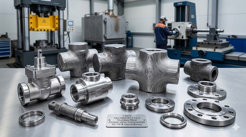 1.4571 X6CrNiMoTi17-12-2 Stainless Steel Forged Valve Components for Oil and Gas Industry