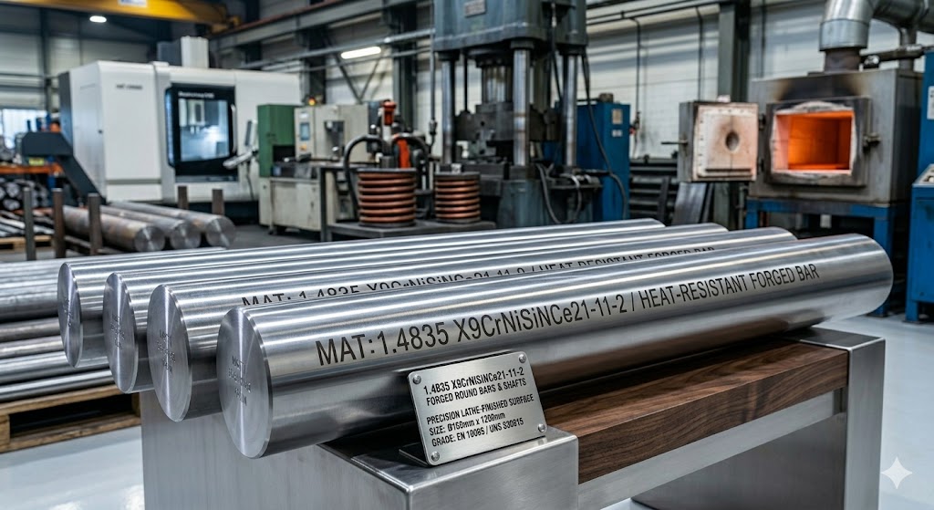 1.4835 X9CrNiSiNCe21-11-2 forged round bars and shafts for high-temperature industrial applications
