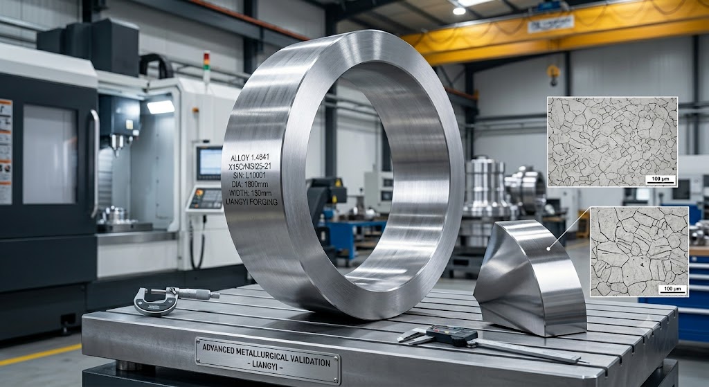 1.4841 X15CrNiSi25-21 seamless rolled rings produced by Jiangsu Liangyi in Jiangyin China