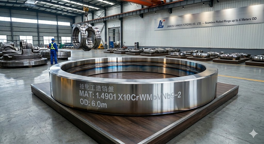 1.4901 X10CrWMoVNb9-2 seamless rolled ring up to 6 meters OD — Jiangsu Liangyi, Jiangyin, China