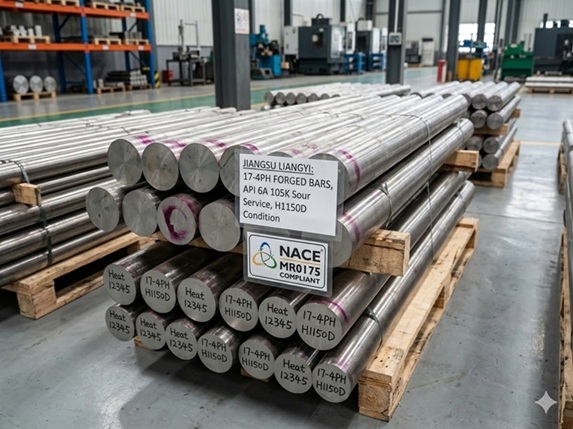 17-4PH API 6A 105K sour service forged bars (H1150D condition) for oil and gas wellhead equipment — NACE MR0175 compliant, manufactured by Jiangsu Liangyi