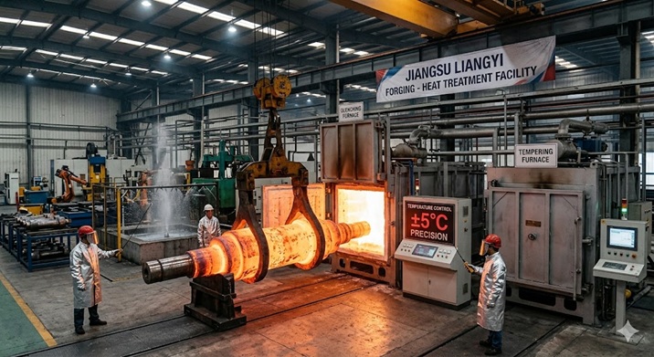 1.7709 | 21CrMoV5-7 forging heat treatment process at Jiangsu Liangyi — quenching and tempering furnaces with ±5°C precision temperature control for optimal mechanical properties