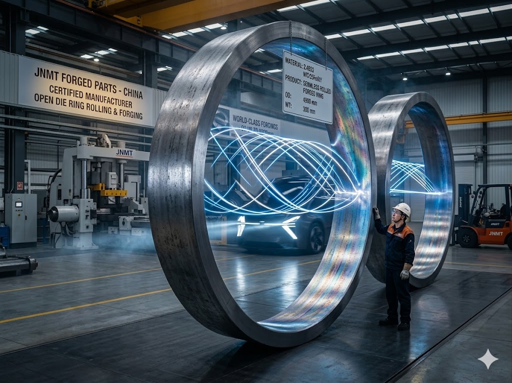 2.4633 NiCr25FeAlY seamless rolled forged rings, OD up to 5000mm, open die ring rolling from China forging manufacturer