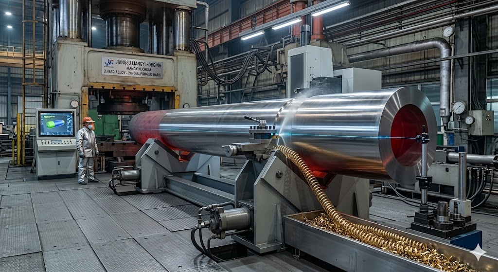 2.4650 NiCo20Cr20MoT forged round bars manufactured by Jiangsu Liangyi in Jiangyin, China — bars up to 2 m diameter