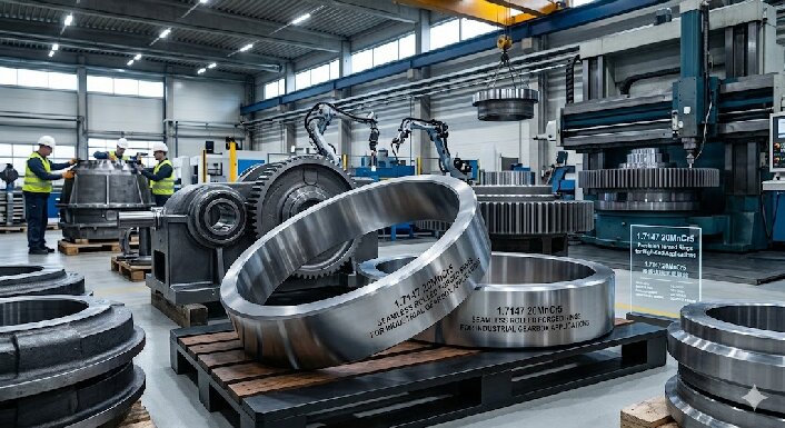1.7147 20MnCr5 seamless rolled forged rings for industrial gearbox and heavy machinery applications