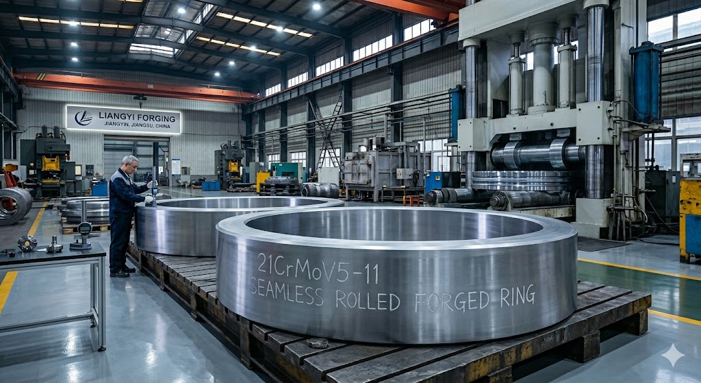 21CrMoV5-11 seamless rolled forged rings, Jiangyin Jiangsu China factory, power generation and petrochemical