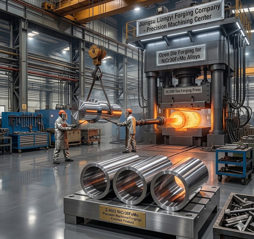 Custom 2.4603 NiCr30FeMo Open Die Forgings Production in Jiangsu Liangyi Factory