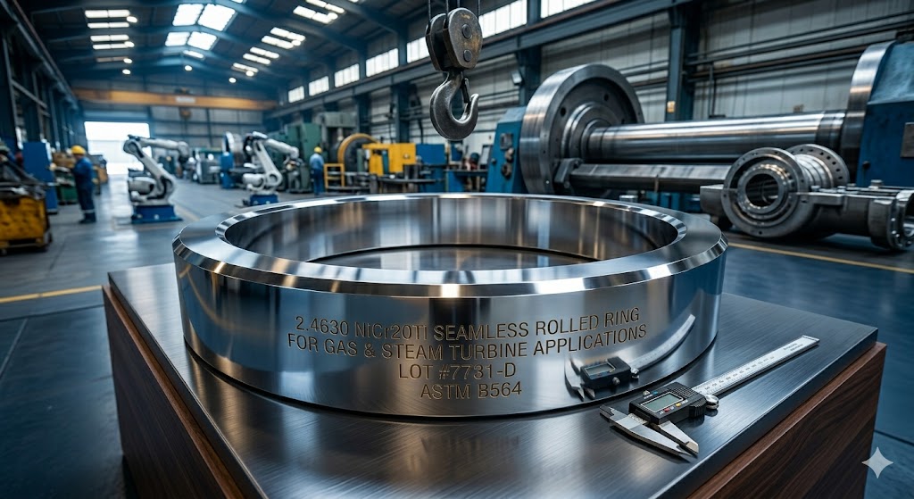 2.4630 NiCr20Ti seamless rolled rings for gas turbine and steam turbine applications