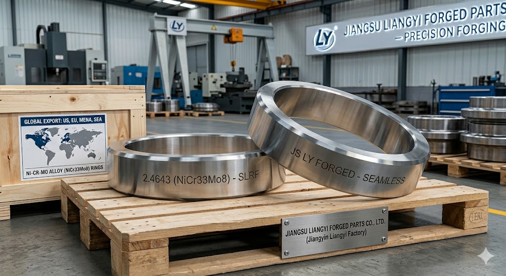NiCr33Mo8 seamless rolled forged rings | Jiangyin Liangyi factory - global export to US, EU, MENA, SEA