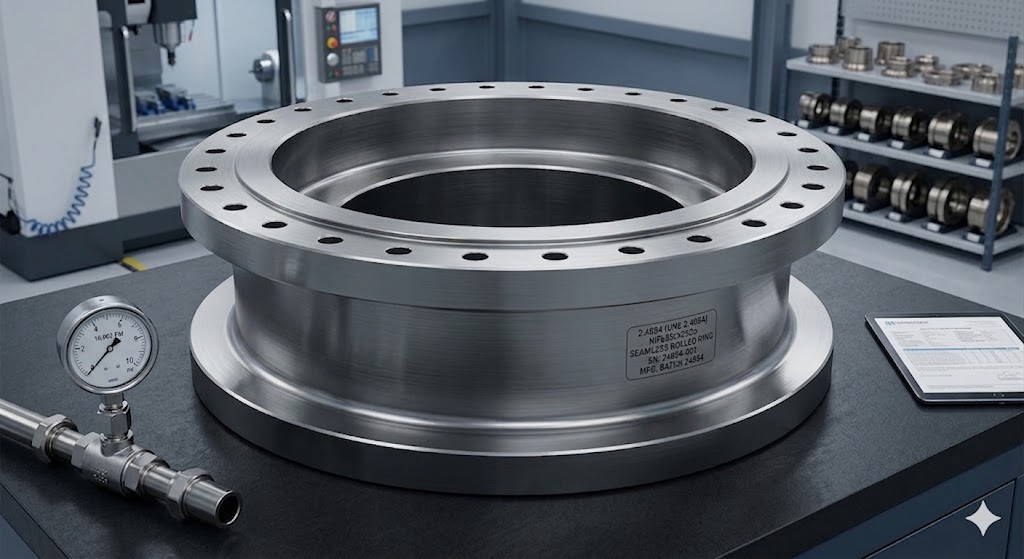 2.4854 NiFe33Cr25Co seamless rolled forged rings for turbine, valve and pressure vessel applications