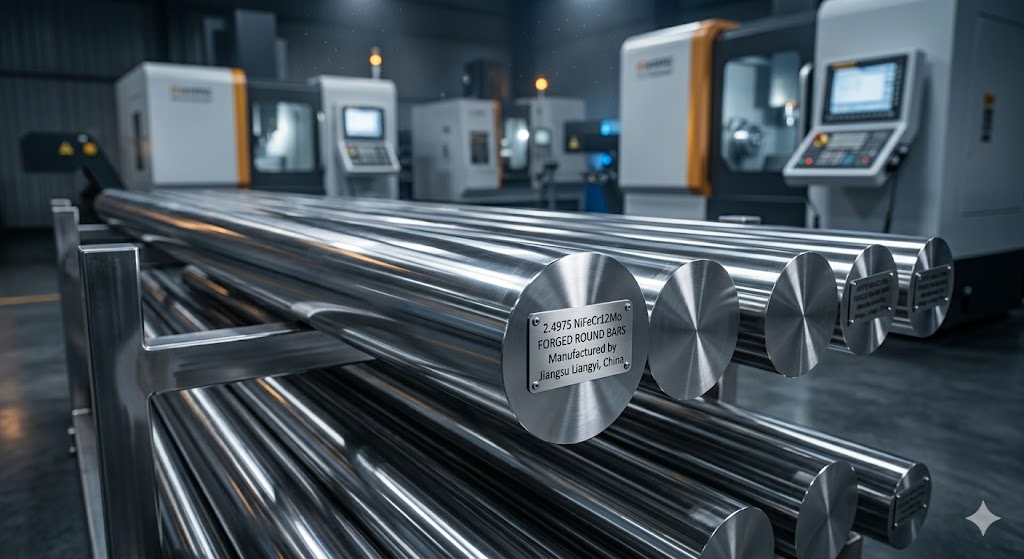 2.4975 NiFeCr12Mo forged round bars manufactured by Jiangsu Liangyi China
