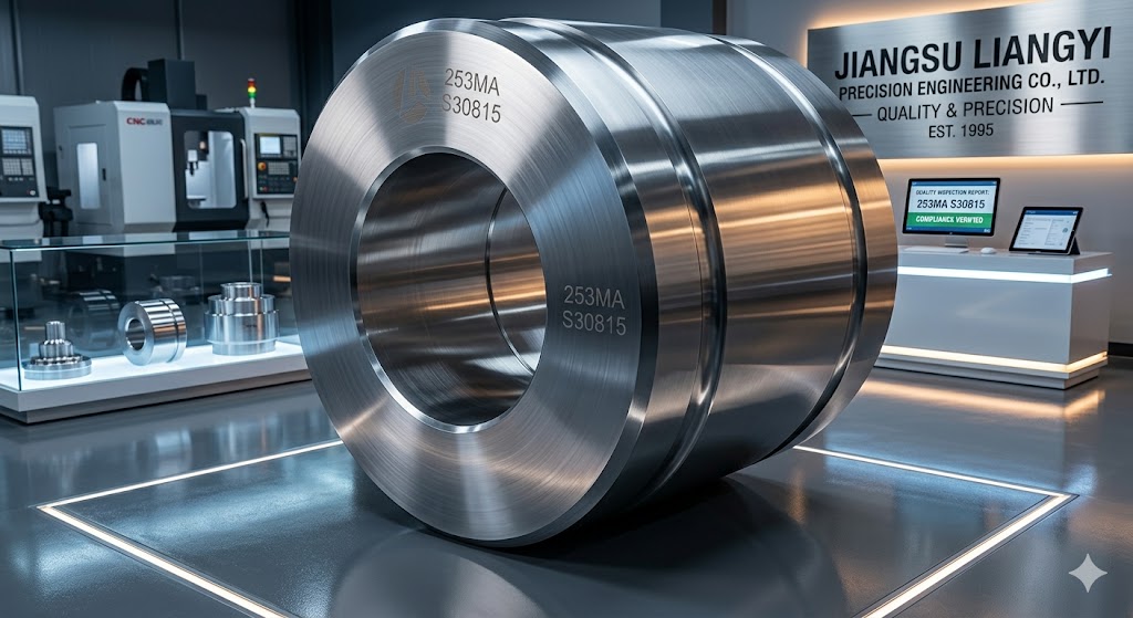 253MA (UNS S30815) custom open die forgings, seamless rolled rings, and forged bars manufactured by Jiangsu Liangyi – ISO 9001:2015 certified China forging manufacturer