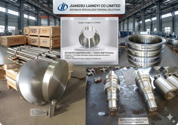 30CrMoV9 (1.7707) custom forged parts per drawing and specifications, Jiangsu Liangyi China manufacturer