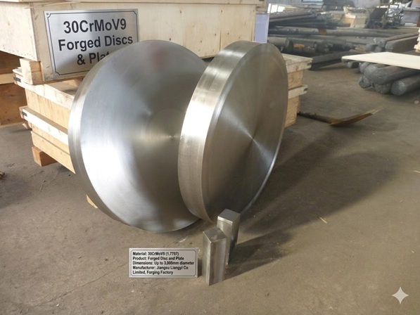 30CrMoV9 (1.7707) forged disc and plate, diameter up to 3000mm, Jiangsu Liangyi forging factory
