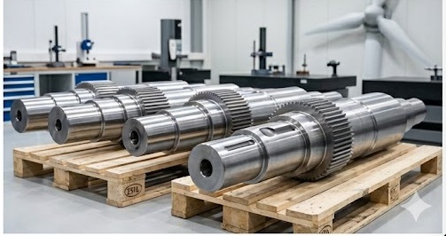 1.8515，31CrMo12 forged gear shafts for wind turbine gearbox
