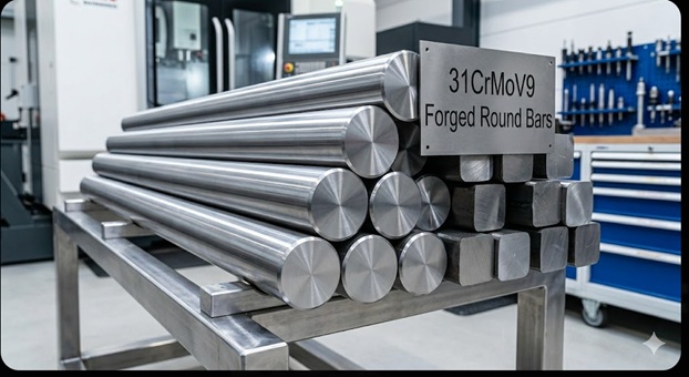 31CrMoV9 forged round bars, square bars, flat bars and billets for precision CNC machining