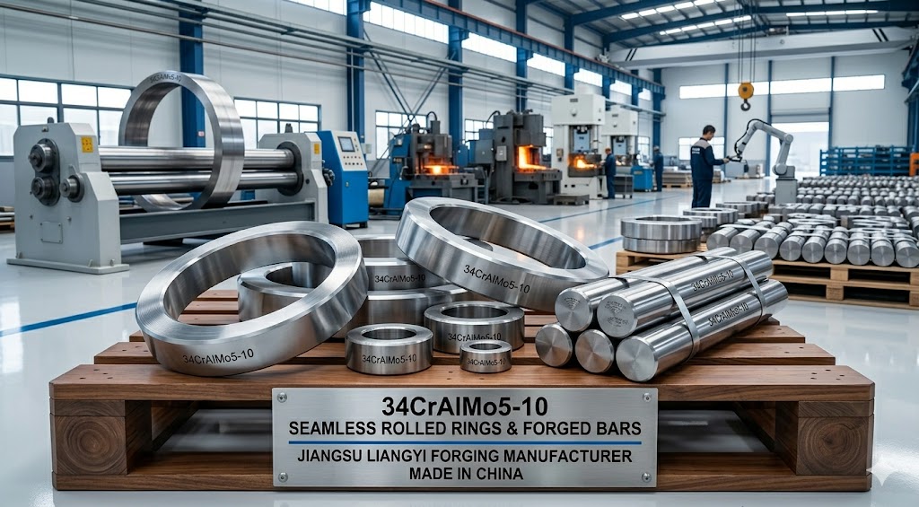 34CrAlMo5-10 seamless rolled rings and forged bars from China — Jiangsu Liangyi forging manufacturer