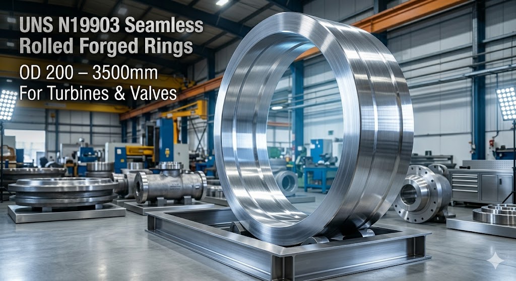 UNS N19903 seamless rolled forged rings OD 200–3500mm for turbines and valves