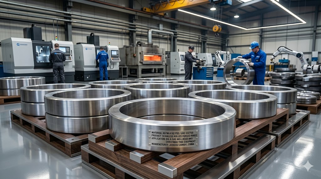 ASTM A182 F55 UNS S32760 Seamless Rolled Forged Rings for Oil & Gas Wellhead and Christmas Tree Equipment from Jiangsu Liangyi China