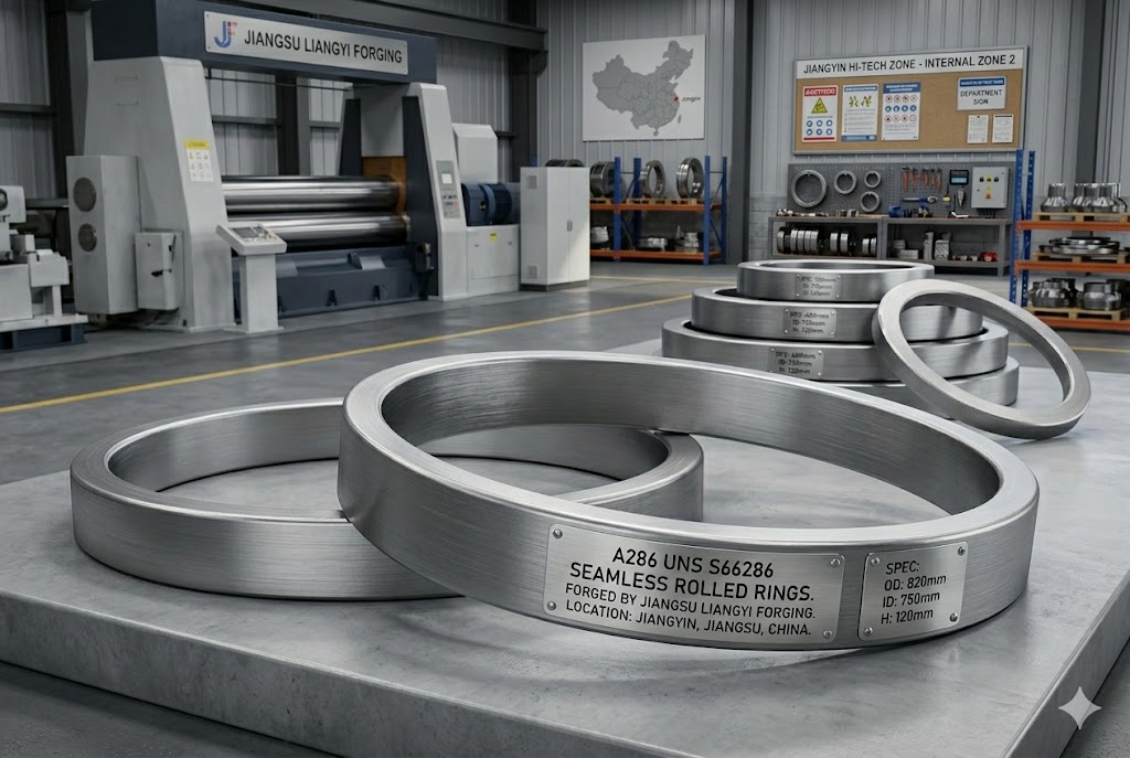 A286 UNS S66286 seamless rolled rings forged in Jiangyin, Jiangsu China by Jiangsu Liangyi