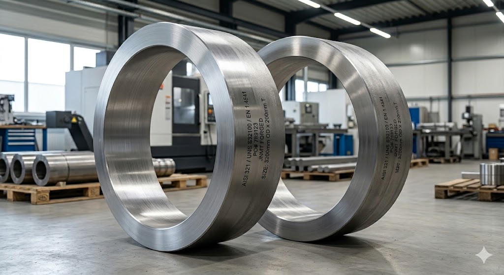 AISI 321 Seamless Rolled Forged Rings UNS S32100 EN 1.4541 Custom Grade 321 Stainless Steel — up to 6,000 mm OD