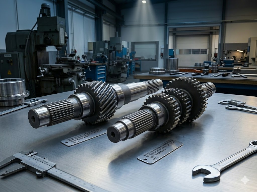 AISI 4135 forged gear shaft and pinion shaft — SAE 4135 Cr-Mo alloy steel, induction hardened, finish machined, for industrial gearboxes and cement mills