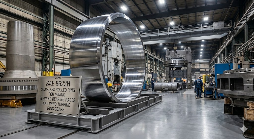 SAE 8622H seamless rolled ring for mining slewing bearing races and wind turbine ring gears