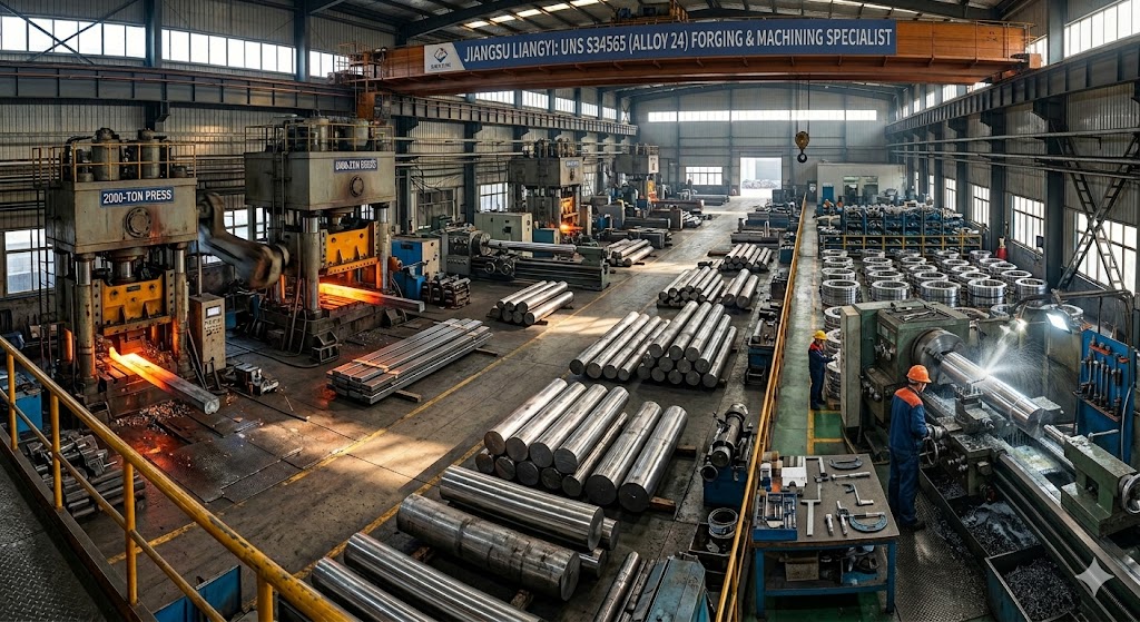 UNS S34565 forged round bars, flat bars, and seamless rolled rings produced by Jiangsu Liangyi