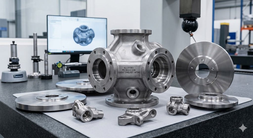 Custom Alloy 903 forged discs, housings and complex components per client drawings