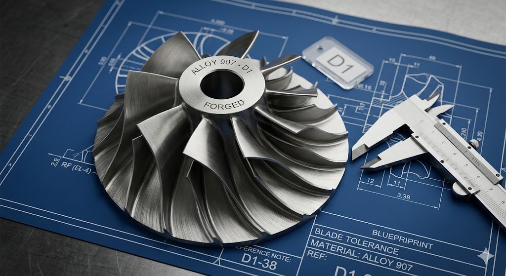 Alloy 907 forged turbine discs and impellers