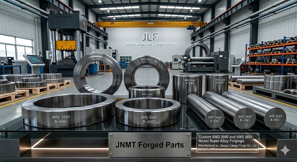 Custom AMS 5660 and AMS 5661 nickel super alloy forging parts including open die forgings and seamless rolled rings manufactured by Jiangsu Liangyi in Jiangyin China
