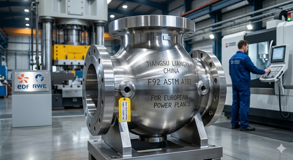 ASTM A182-F92 forged steel valve body manufactured by Jiangsu Liangyi China for European power plants