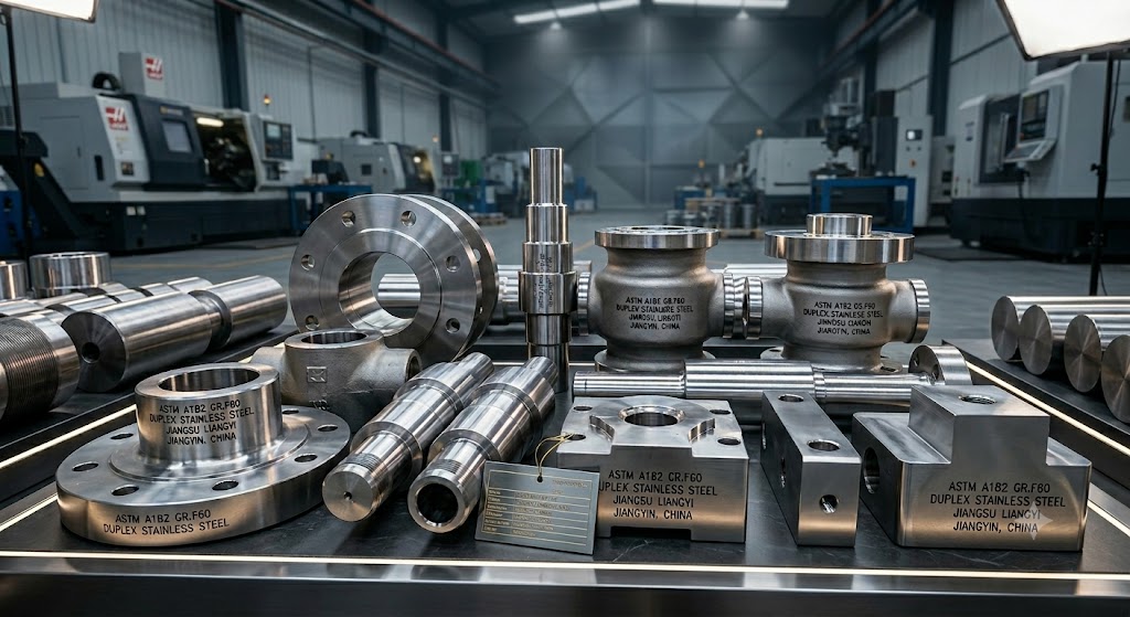 ASTM A182 Grade F60 Duplex Stainless Steel Forged Parts Manufactured by Jiangsu Liangyi in Jiangyin, Jiangsu, China