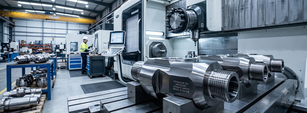 CNC machined Ferralium 255 UNS S32550 Super Duplex forgings precision-machined at Jiangsu Liangyi's Jiangyin factory