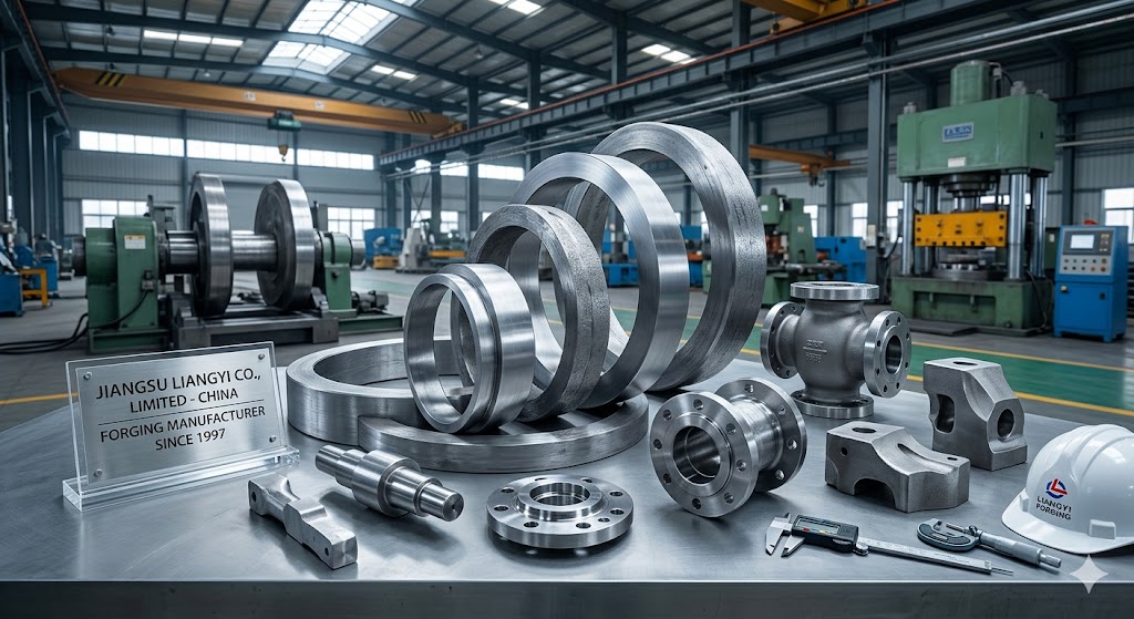Custom open die forged steel parts and seamless rolled rings manufactured by Jiangsu Liangyi Co., Limited – China forging manufacturer since 1997