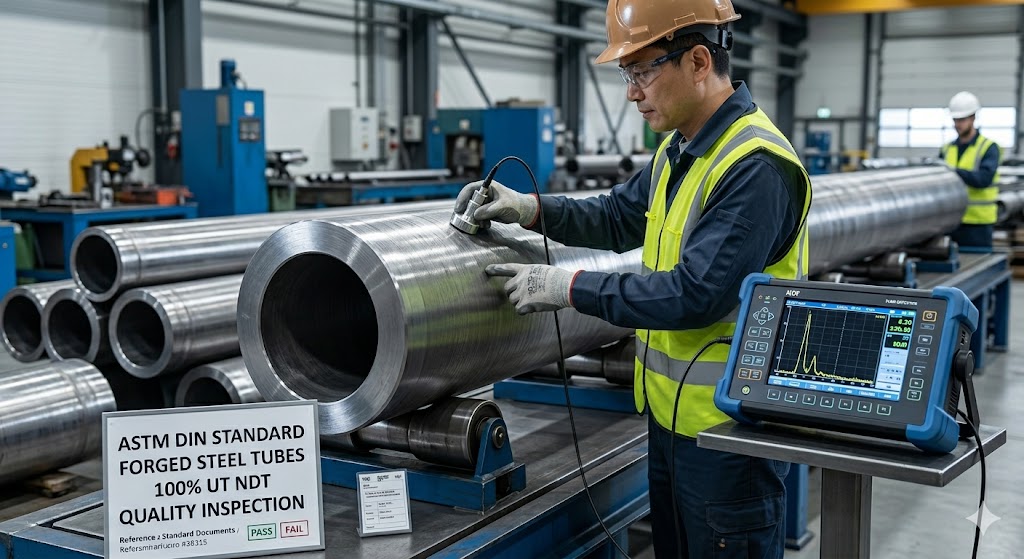 ASTM DIN Standard Forged Steel Tubes 100% UT NDT Quality Inspection