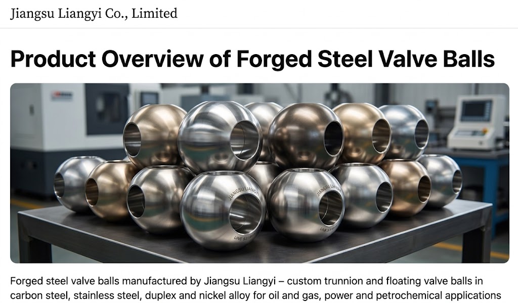 Forged Steel Valve Balls manufactured by Jiangsu Liangyi