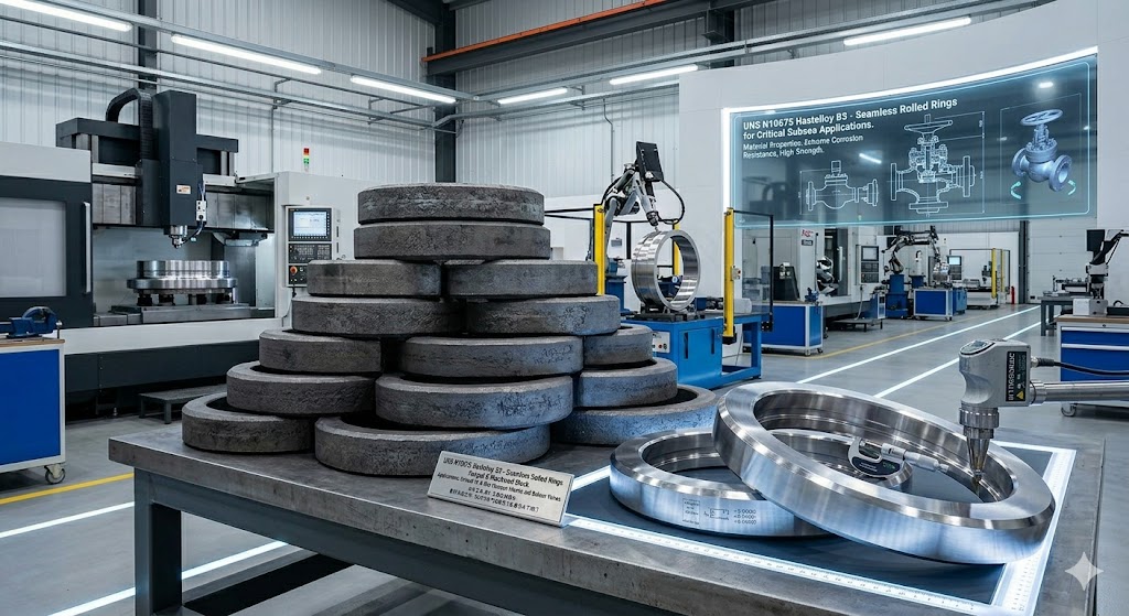 2.4600 NiMo29Cr seamless rolled rings manufactured at Jiangsu Liangyi forging factory, China