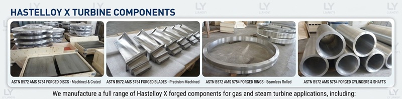 ASTM B572 AMS 5754 Hastelloy X forged turbine discs, blades, rings for power generation