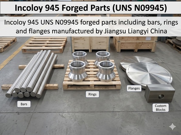 Incoloy 945 UNS N09945 forged parts including bars, rings and flanges manufactured by Jiangsu Liangyi China
