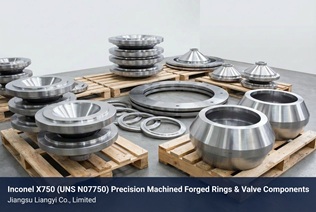 UNS N07750 (Alloy X750) precision machined (UNS N07750) precision machined forged rings and valve components, manufactured by Jiangsu Liangyi Co., Limited