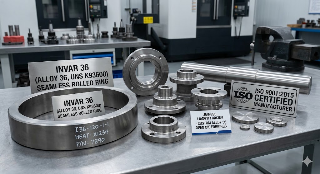 Invar 36 Forging Parts — Custom Alloy 36 UNS K93600 Open Die Forgings and Seamless Rolled Rings — Jiangsu Liangyi China ISO 9001 Manufacturer
