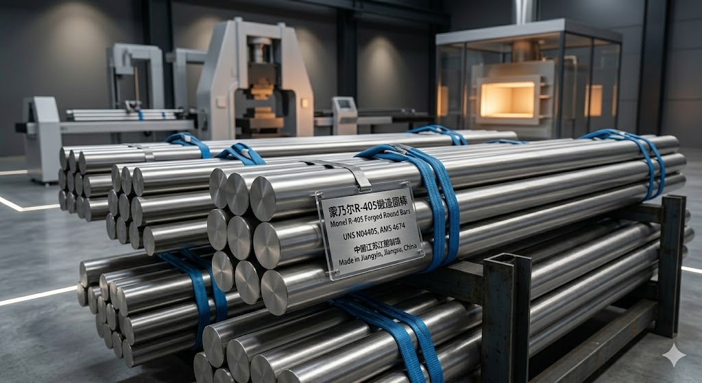Monel R-405 Forged Round Bars UNS N04405 AMS 4674 produced in Jiangyin Jiangsu China